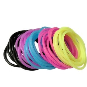 Silicone Jelly Bracelets Assorted Colors Neon Retro for 80s Party